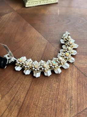 J. Crew White Floral Statement Bracelet